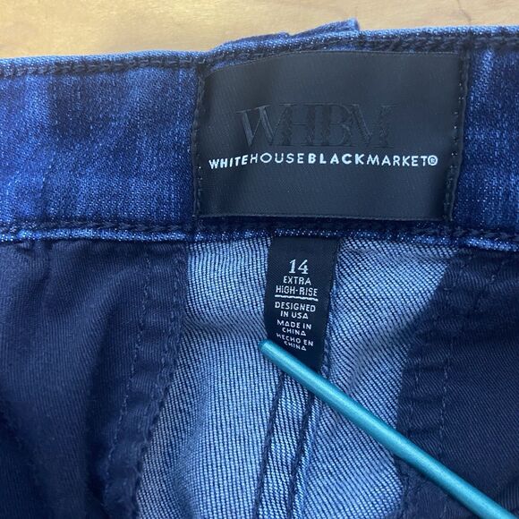 WHBM Jeans Sz 14 Extra High Rise Cargo Wide Leg Relaxed Fit Soft Trouser - Picture 12 of 14